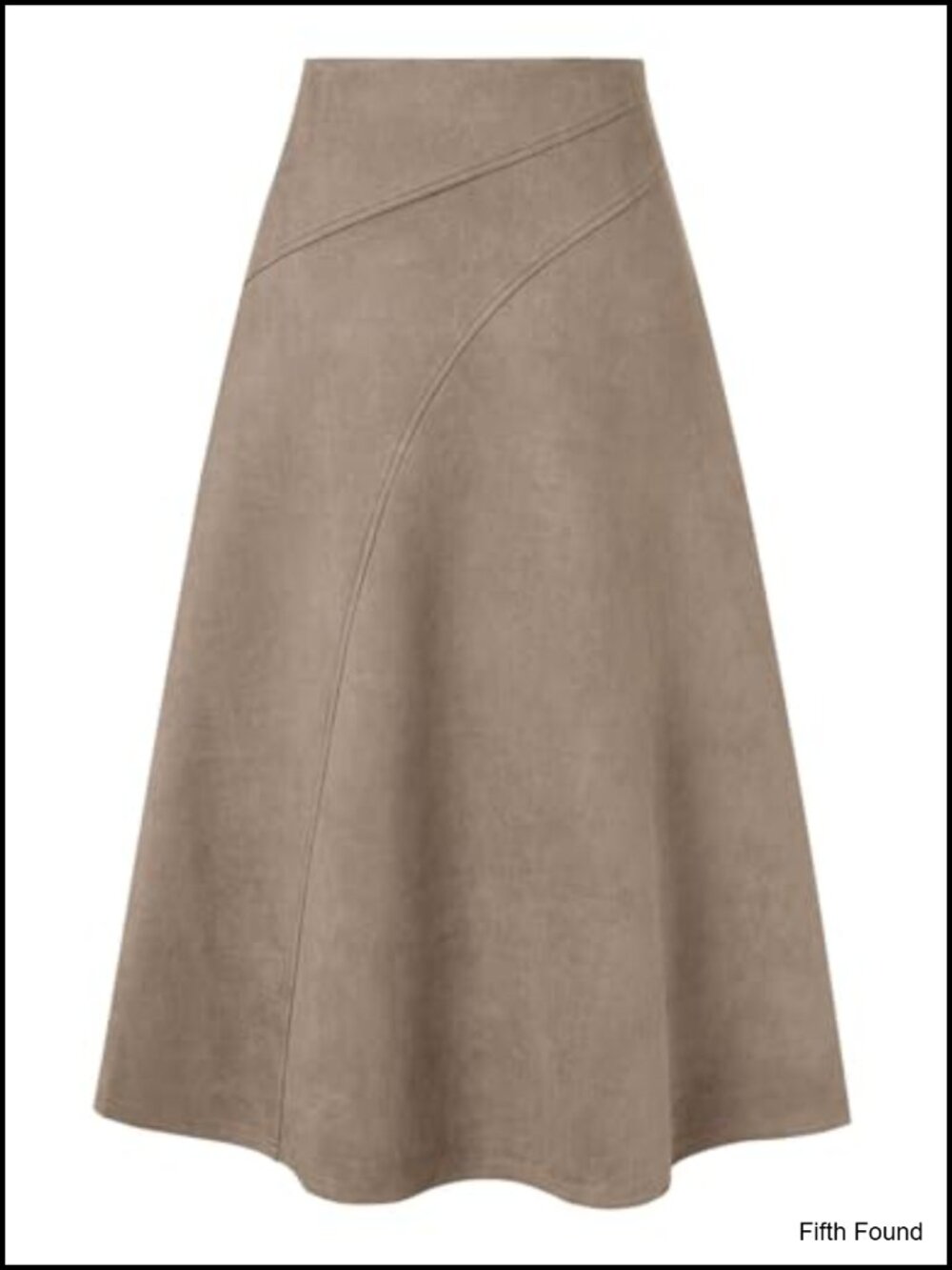 Faux Suede High Waist A-Line Midi Skirt Casual Fall Winter